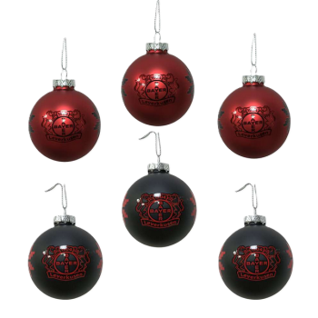 Bayer 04 Leverkusen Weihnachtskugeln 6er-Set Schwarz-Rot Glas